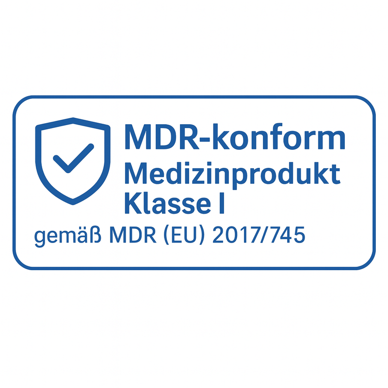 Siegel: MDR-konform, Medizinprodukt Klasse I gemäß MDR (EU) 2017/745