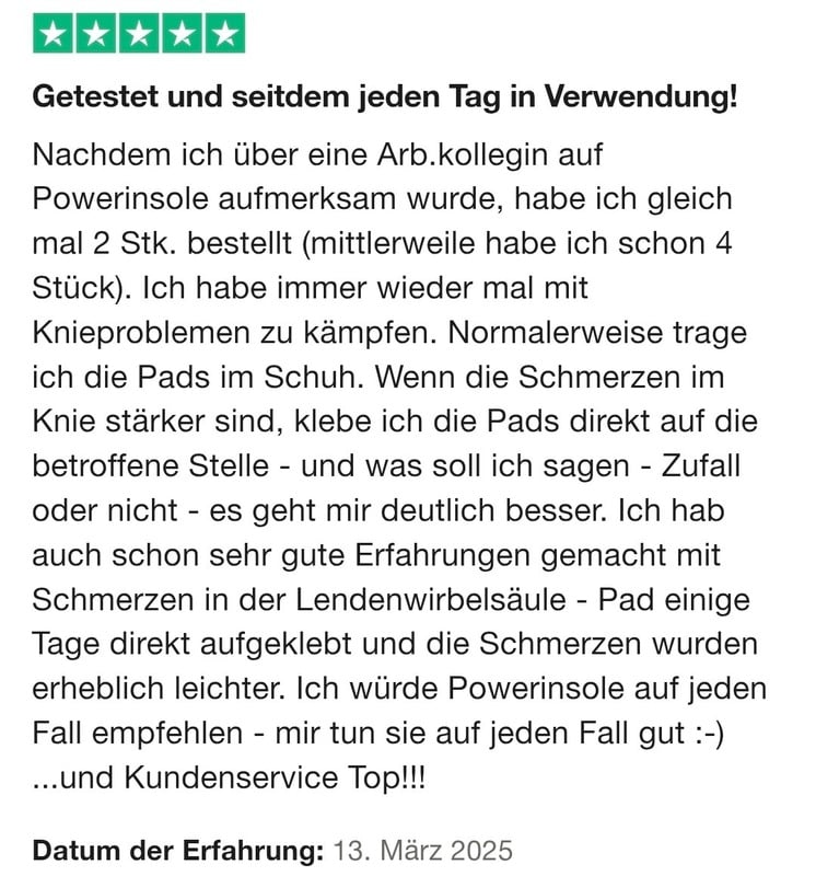 Trustpilot-Bewertung mit 5 Sternen: Getestet und seitdem jeden Tag in Verwendung